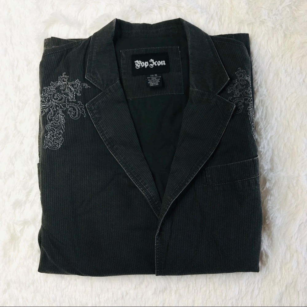 Pop Icon men’s black embroidered jacket
